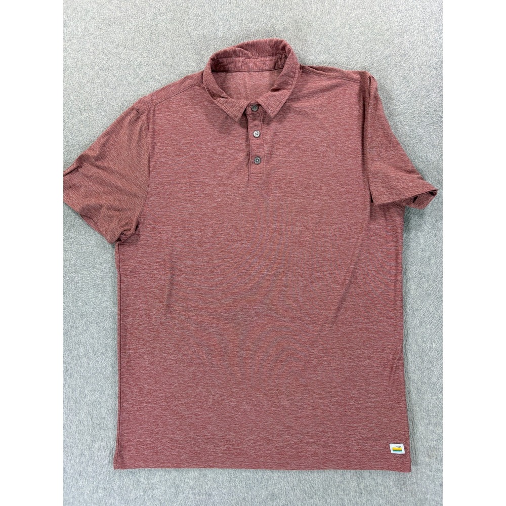 Vuori Performance Short Sleeve Polo Shirt (Men's Medium) Red